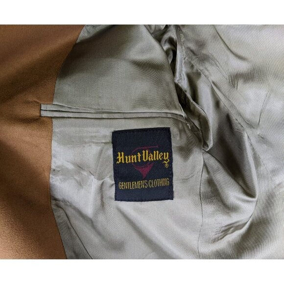 Hunt Valley Men's Blazer Size 39R Tan Brown Microfiber Faux Suede Vintage - Picture 8 of 12